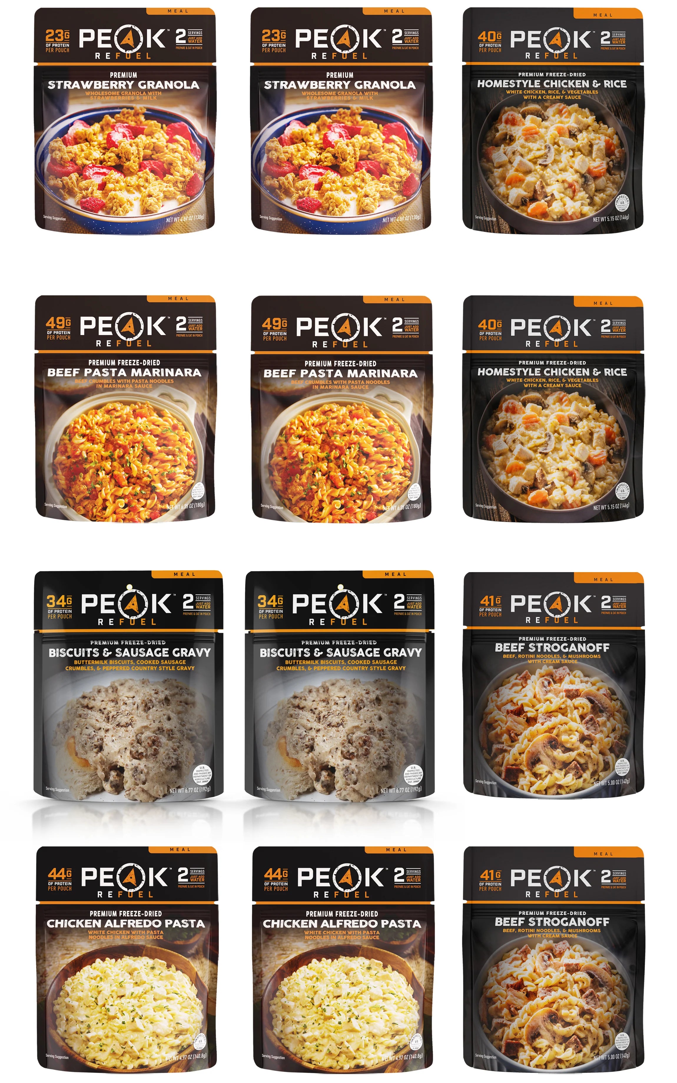 Peak Refuel Freeze Dried Meals Base Camp 12 Pack