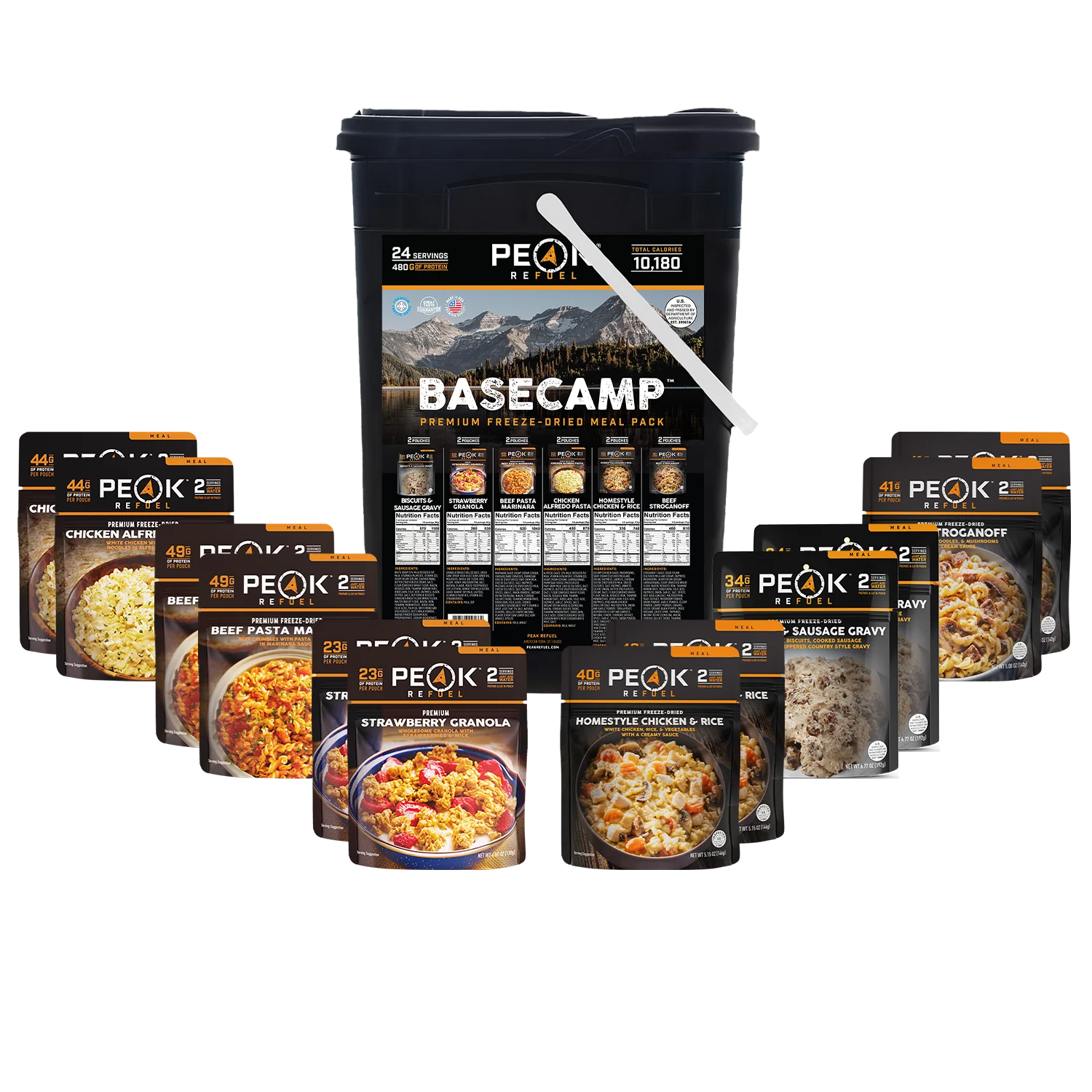 Peak Refuel Freeze Dried Meals Base Camp 12 Pack