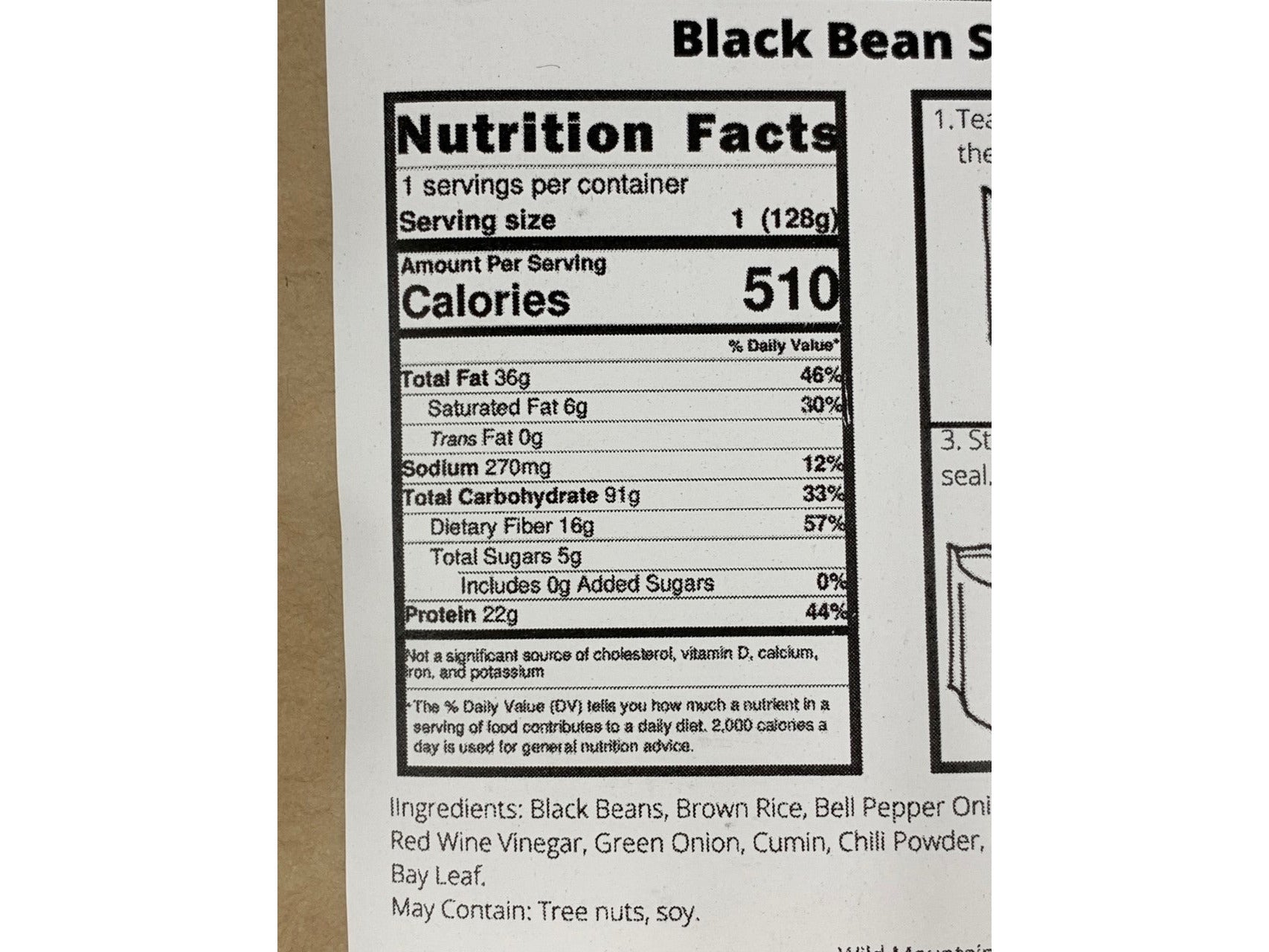 Black Bean Stew Small (128gms/500 cals) - GF, Vegan