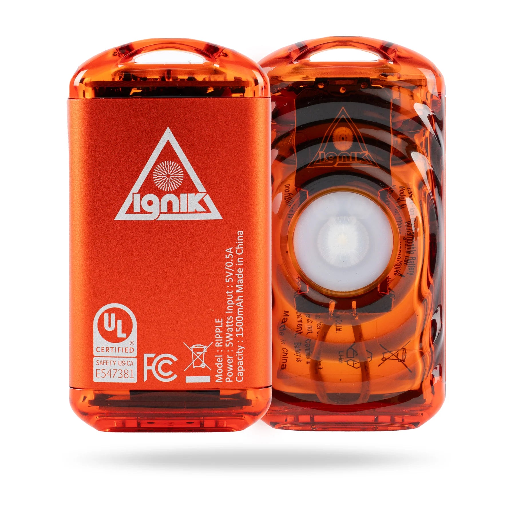 Ignik Ripple Rechargeable Hand Warmers Lava Orange 2-pack