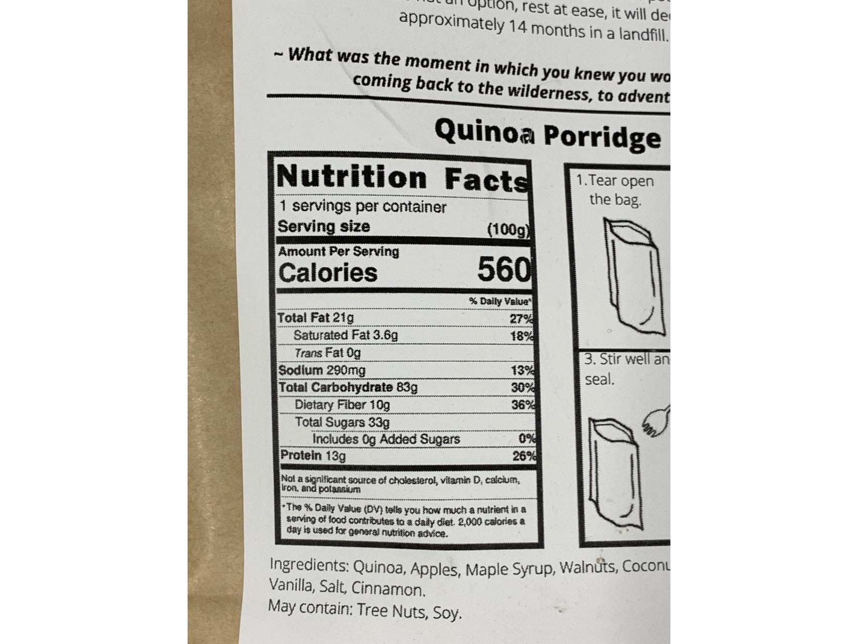 Quinoa Apple Porridge Small (120gms/560 cals) - GF, Vegan