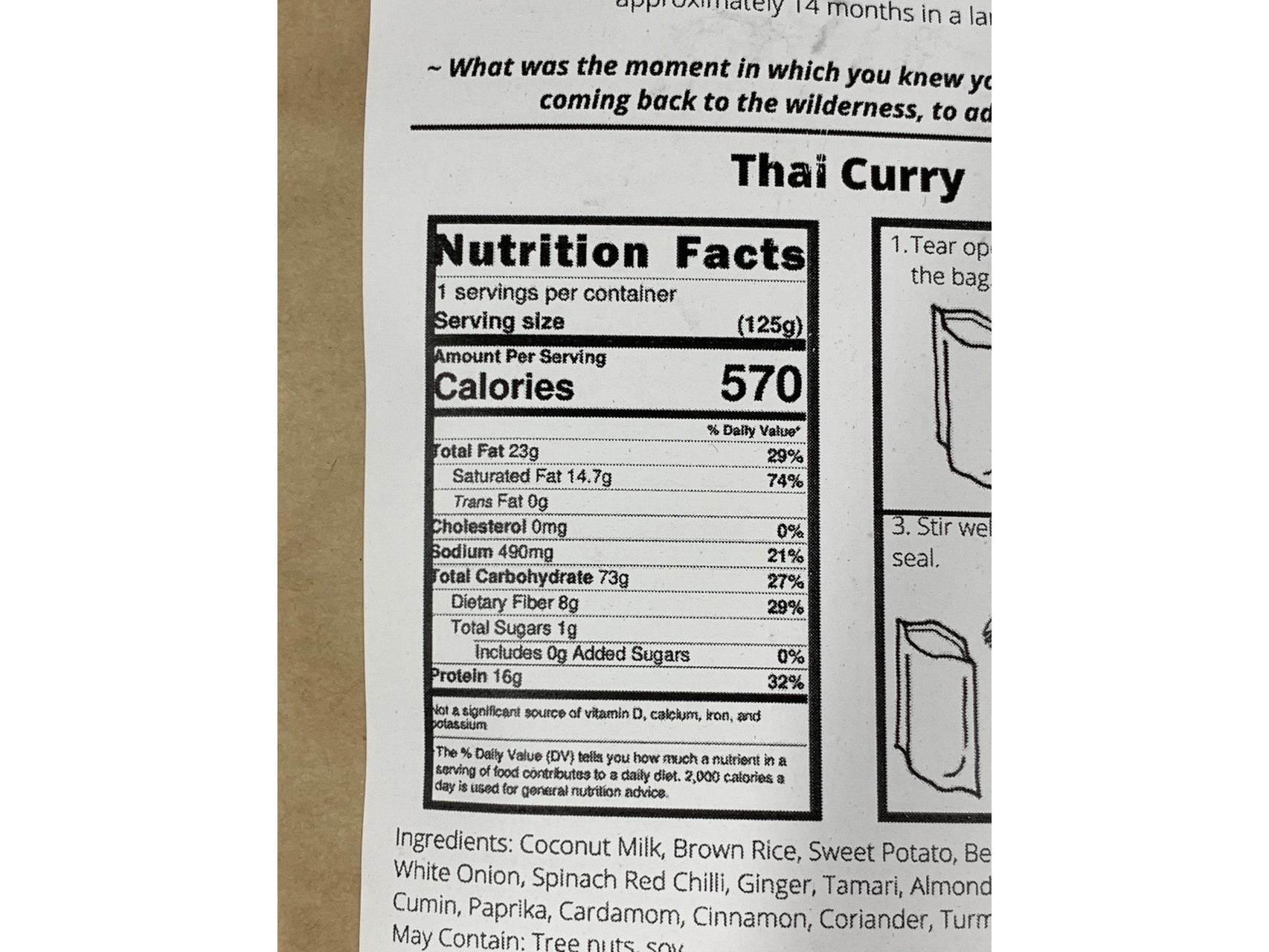 Thai Curry Small (125gms/570 cals) - GF, Vegan