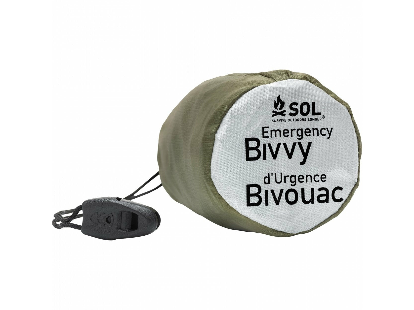 SOL Emergency Bivvy w/ Rescue Whistle - OD Green